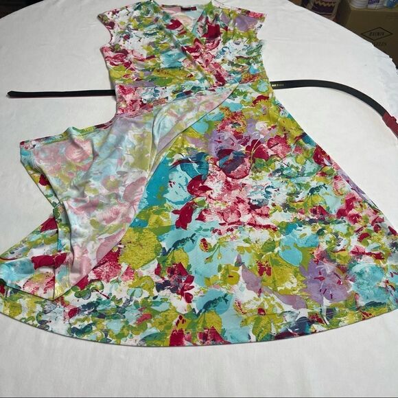 212 Collection Floral Faux Wrap Dress SMALL - Picture 9 of 16